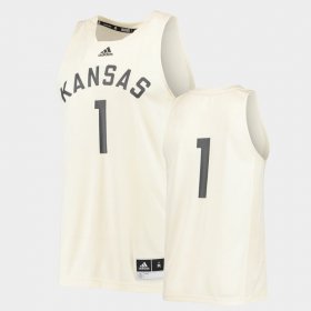 #1 College Basketball Kansas Jayhawks Reverse Retro Mens Cream Jersey 649678-266