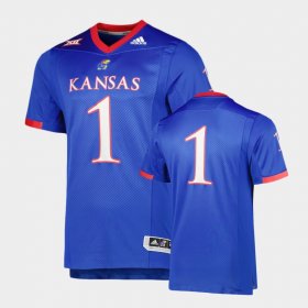 #1 Kansas Jayhawks Football Team Premier Men Royal Jersey 947773-364