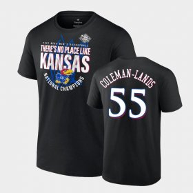 #55 Jalen Coleman-Lands 2022 National Champions Kansas Floater Men's Black T-Shirt 143217-713 #55 Jalen Coleman-Lands 2022 National Champions Kansas Floater Men's Black T-Shirt 143217-713