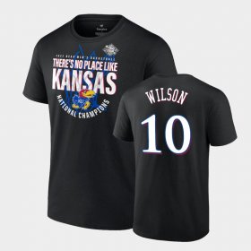 #10 Jalen Wilson 2022 National Champions Kansas Floater Men's Black T-Shirt 473229-909