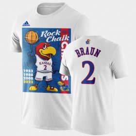 #2 Christian Braun 2022 National Champions Jayhawks 2022 Rock Chalk Champions Cartoon Mens Black T-Shirt 295825-388