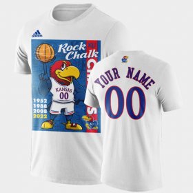 #00 Custom 2022 National Champions Jayhawks 2022 Rock Chalk Champions Cartoon Men Black T-Shirt 225193-993