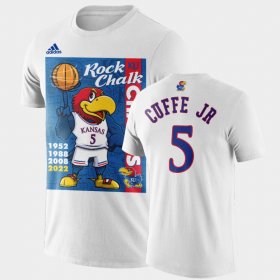 #5 Kyle Cuffe Jr. 2022 National Champions University of Kansas 2022 Rock Chalk Champions Cartoon Mens Black T-Shirt 119331-148 #5 Kyle Cuffe Jr. 2022 National Champions University of Kansas 2022 Rock Chalk Champions Cartoon Mens Black T-Shirt 119331-148