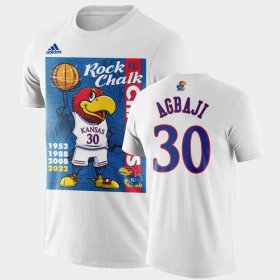 #30 Ochai Agbaji 2022 National Champions Jayhawks 2022 Rock Chalk Champions Cartoon Men's Black T-Shirt 554525-159 #30 Ochai Agbaji 2022 National Champions Jayhawks 2022 Rock Chalk Champions Cartoon Men's Black T-Shirt 554525-159