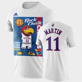 #11 Remy Martin 2022 National Champions Jayhawks 2022 Rock Chalk Champions Cartoon Men Black T-Shirt 226385-953