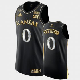 #0 Bobby Pettiford 2022 National Champions University of Kansas Golden Men Black Jersey 963169-442