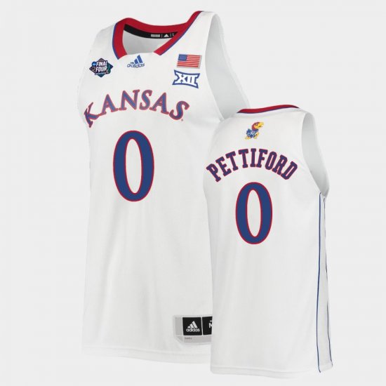 #0 Bobby Pettiford 2022 National Champions University of Kansas Mens White Jersey 162400-556