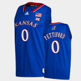 #0 Bobby Pettiford College Basketball University of Kansas Away Men's Blue Jersey 856992-175