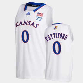 #0 Bobby Pettiford College Basketball Kansas Home Mens White Jersey 797491-929