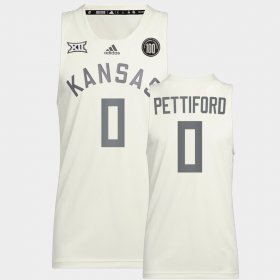 #0 Bobby Pettiford College Basketball University of Kansas Reverse Retro Men's White Jersey 362567-631