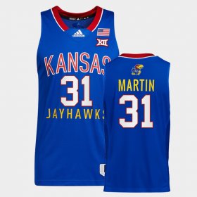 #31 Cam Martin College Basketball Kansas Jayhawks Throwback Mens Royal Jersey 667895-515