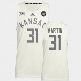 #31 Cam Martin College Basketball Kansas Jayhawks Reverse Retro Men White Jersey 209309-316