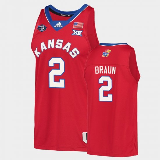 #2 Christian Braun 2022 National Champions Jayhawks Men Red Jersey 822467-124