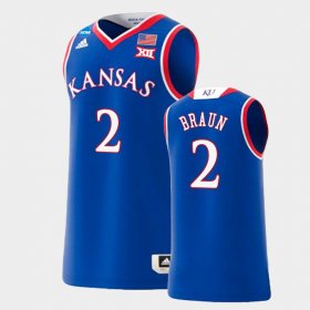 #2 Christian Braun March Madness Jayhawks 2022 NCAA Replica Basketball Men's Royal Jersey 604424-764