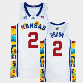 #2 Christian Braun College Basketball Kansas Jayhawks Sunflower Showdown Basketball Men White Jersey 292921-899