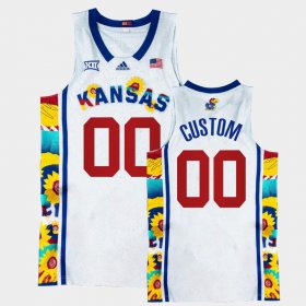 #00 Custom College Basketball Kansas Sunflower Showdown Basketball Men's White Jersey 170563-641