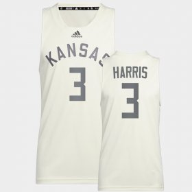 #3 Dajuan Harris College Basketball Jayhawks Reverse Retro Men's White Jersey 600289-801