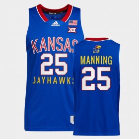 #25 Danny Manning College Basketball Jayhawks Throwback Men's Royal Jersey 200034-955