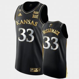 #33 David McCormack 2022 National Champions Kansas Jayhawks Golden Men's Black Jersey 259566-670