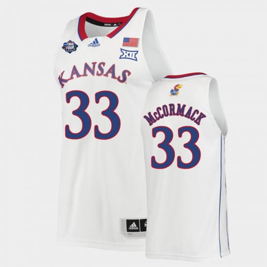 #33 David McCormack 2022 National Champions Kansas Men\'s White Jersey 595595-683