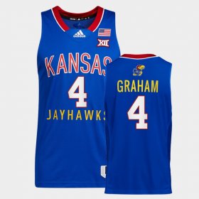 #4 Devonte' Graham College Basketball Kansas Throwback Men's Royal Jersey 301496-340