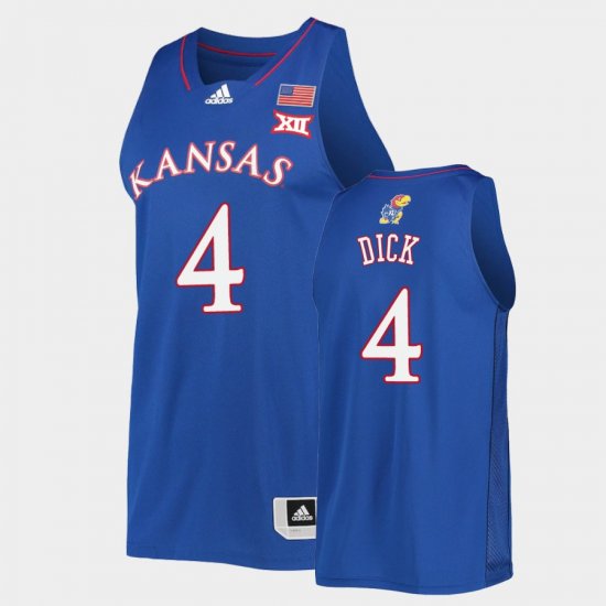 #4 Gradey Dick College Basketball Jayhawks Men Royal Jersey 552171-895