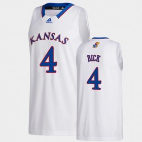 #4 Gradey Dick College Basketball Kansas Mens White Jersey 201096-694