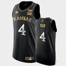 #4 Gradey Dick Golden Edition Kansas Jayhawks Men Black Jersey 616149-678