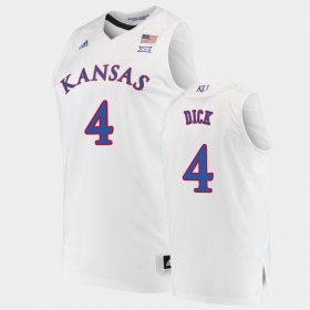 #4 Gradey Dick Replica University of Kansas Men White Jersey 501784-131