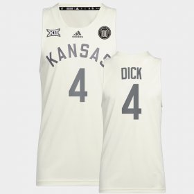 #4 Gradey Dick College Basketball Kansas Reverse Retro Men's White Jersey 212223-138