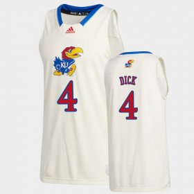 #4 Gradey Dick College Basketball Jayhawks Swingman Men's Cream Jersey 411152-676