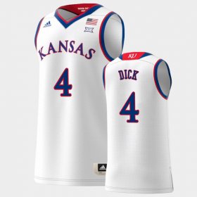 #4 Gradey Dick College Basketball Jayhawks Swingman Team Men White Jersey 664234-765