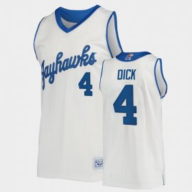 #4 Gradey Dick Throwback Kansas College Basketball Men White Jersey 550489-351