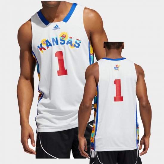 #1 College Basketball Jayhawks Honoring Black Excellence Basketball Mens White Jersey 879515-343