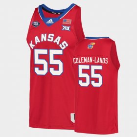 #55 Jalen Coleman-Lands 2022 National Champions University of Kansas Men Red Jersey 220197-758