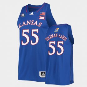 #55 Jalen Coleman-Lands 2022 National Champions Jayhawks Men's Royal Jersey 832100-974