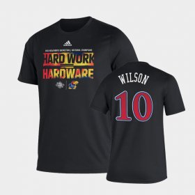 #10 Jalen Wilson 2022 National Champions Kansas Locker Room Men Black T-Shirt 218582-371