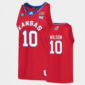 #10 Jalen Wilson 2022 National Champions Kansas Jayhawks Men Red Jersey 563673-243