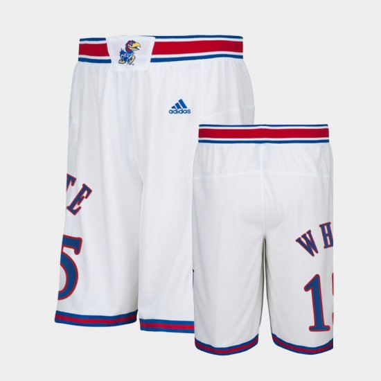 #15 Jo Jo White College Basketball University of Kansas Alumni Men\'s White Shorts 406465-687