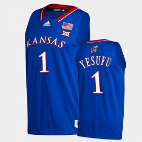 #1 Joseph Yesufu College Basketball University of Kansas Away Men Blue Jersey 753417-218