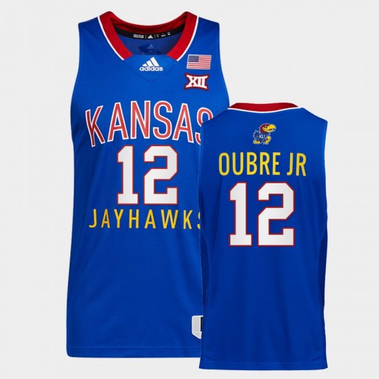 #12 Kelly Oubre Jr. College Basketball Kansas Jayhawks Throwback Men\'s Royal Jersey 803720-302