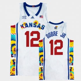 #12 Kelly Oubre Jr. College Basketball Jayhawks Sunflower Showdown Basketball Men's White Jersey 208431-528