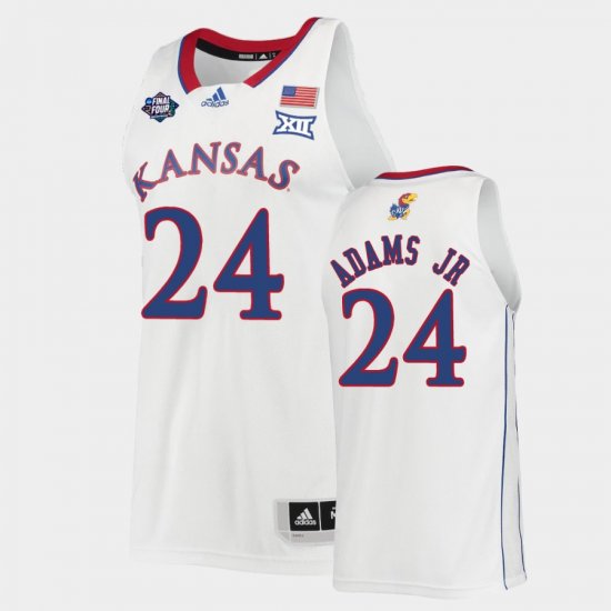 #24 KJ Adams Jr. 2022 National Champions Kansas Jayhawks Men\'s White Jersey 393724-572