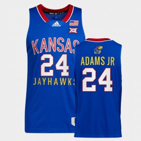 #24 K.J. Adams Jr. College Basketball University of Kansas Throwback Mens Royal Jersey 119562-157