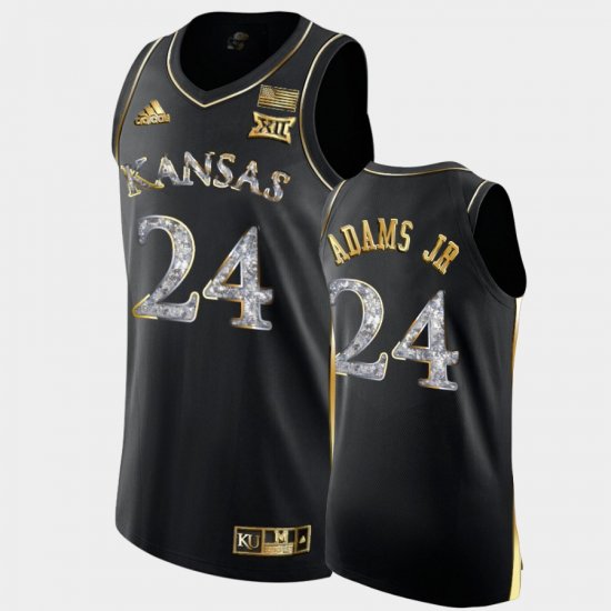 #24 KJ Adams Jr. College Basketball Jayhawks Diamond Edition Men\'s Black Jersey 406133-684