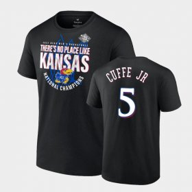 #5 Kyle Cuffe Jr. 2022 National Champions Kansas Floater Mens Black T-Shirt 737567-355 #5 Kyle Cuffe Jr. 2022 National Champions Kansas Floater Mens Black T-Shirt 737567-355