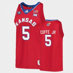 #5 Kyle Cuffe Jr. 2022 National Champions Jayhawks Men's Red Jersey 879489-210