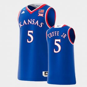 #5 Kyle Cuffe Jr. March Madness Jayhawks 2022 NCAA Replica Basketball Mens Royal Jersey 662104-281