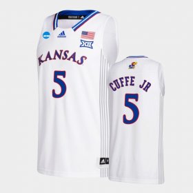 #5 Kyle Cuffe Jr. March Madness University of Kansas 2022 NCAA Basketball Men's White Jersey 461632-762