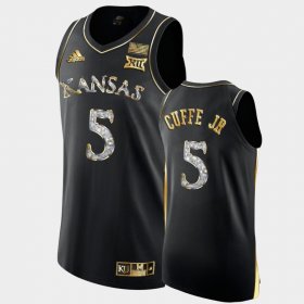 #5 Kyle Cuffe Jr. College Basketball Kansas Jayhawks Diamond Edition Mens Black Jersey 437861-449